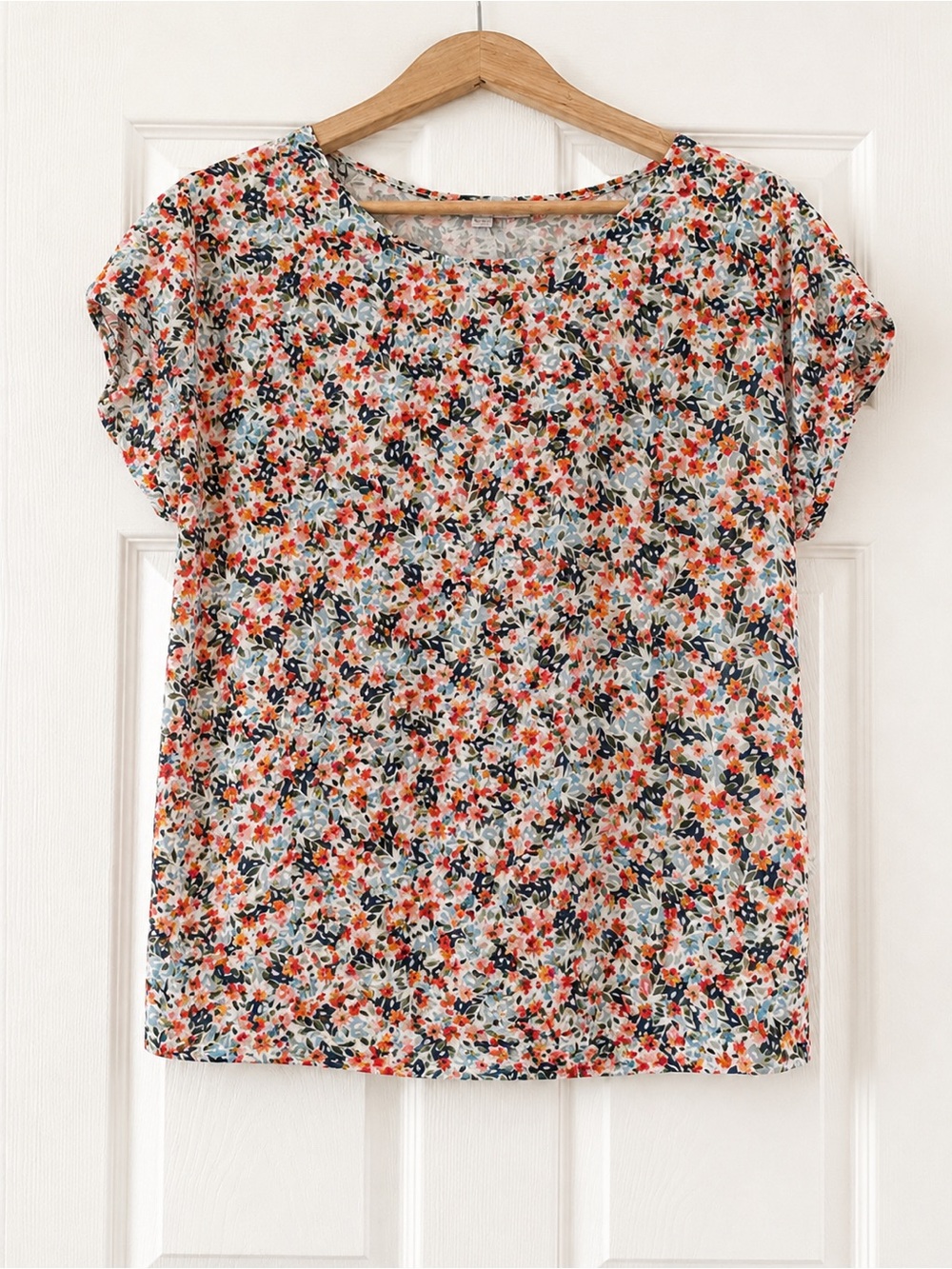 LOFT Floral Blouse XS Puff Sleeve Lightweight Career Casual Top Multicolor